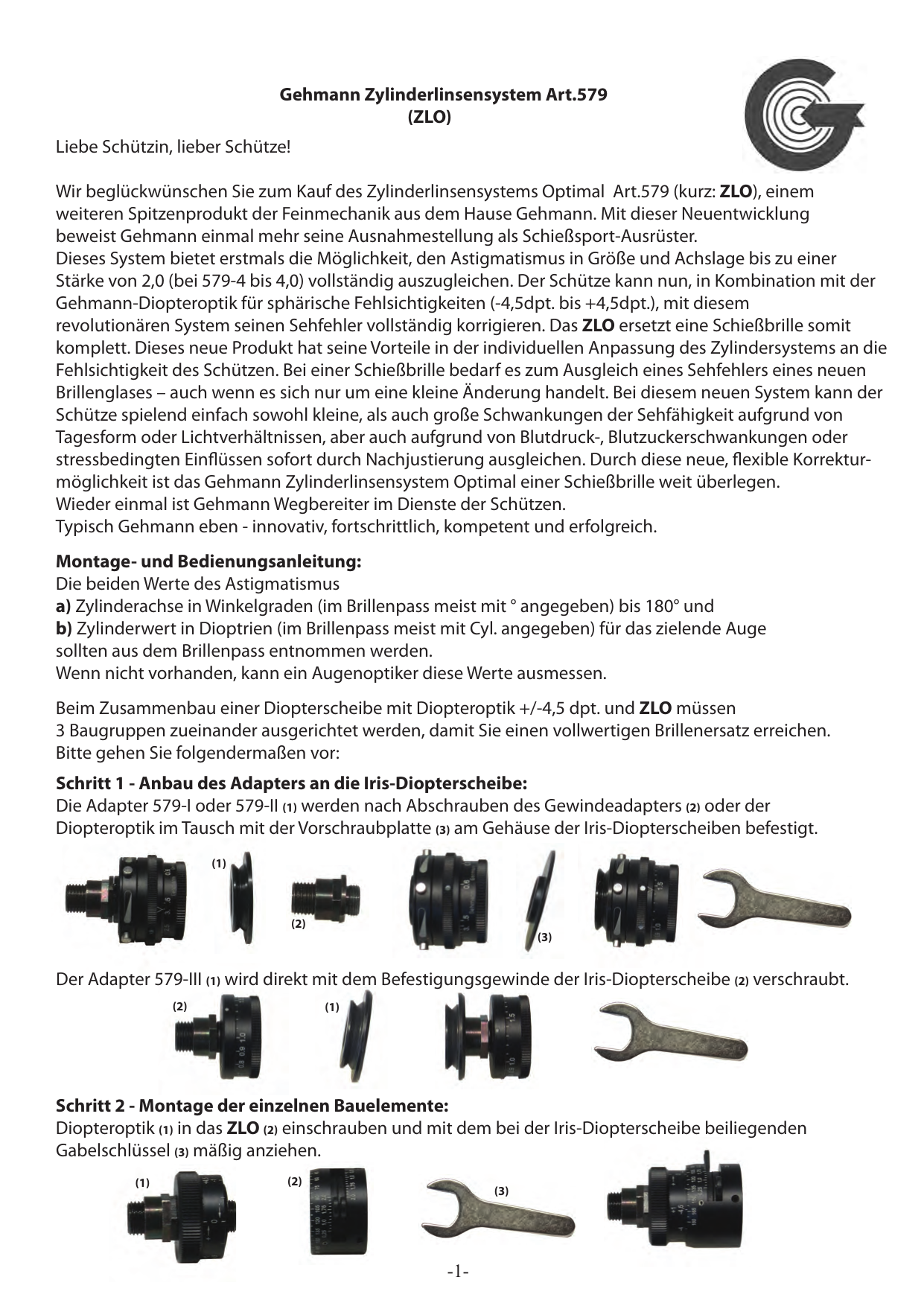 575 Gehmann Kombinationsfilter mit Diopter-Optik