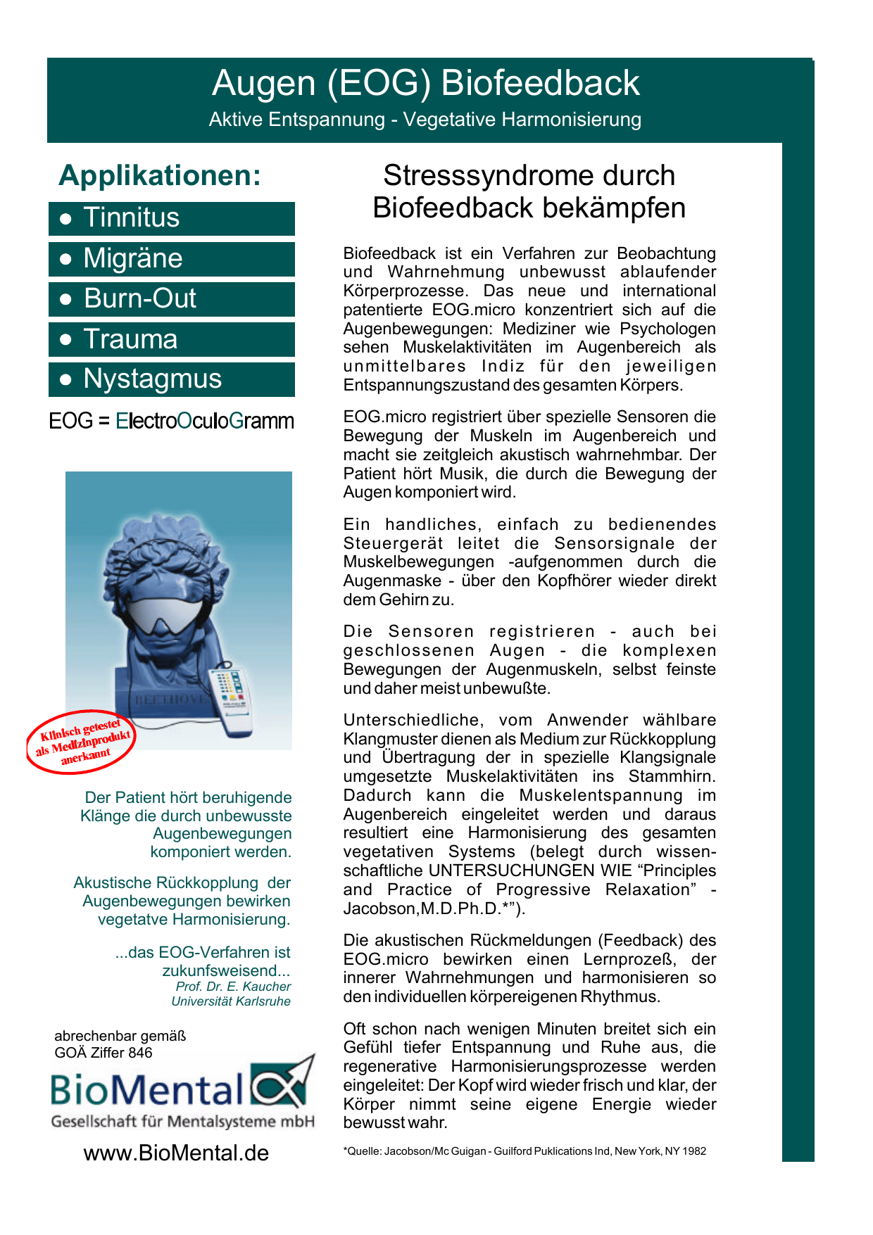 Augen Eog Biofeedback Manualzz