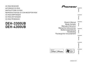 Pioneer DEH-3300UB, DEH-4300UB Руководство пользователя | Manualzz