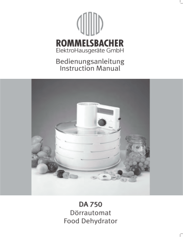 Rommelsbacher DA750 Bedienungsanleitung | Manualzz