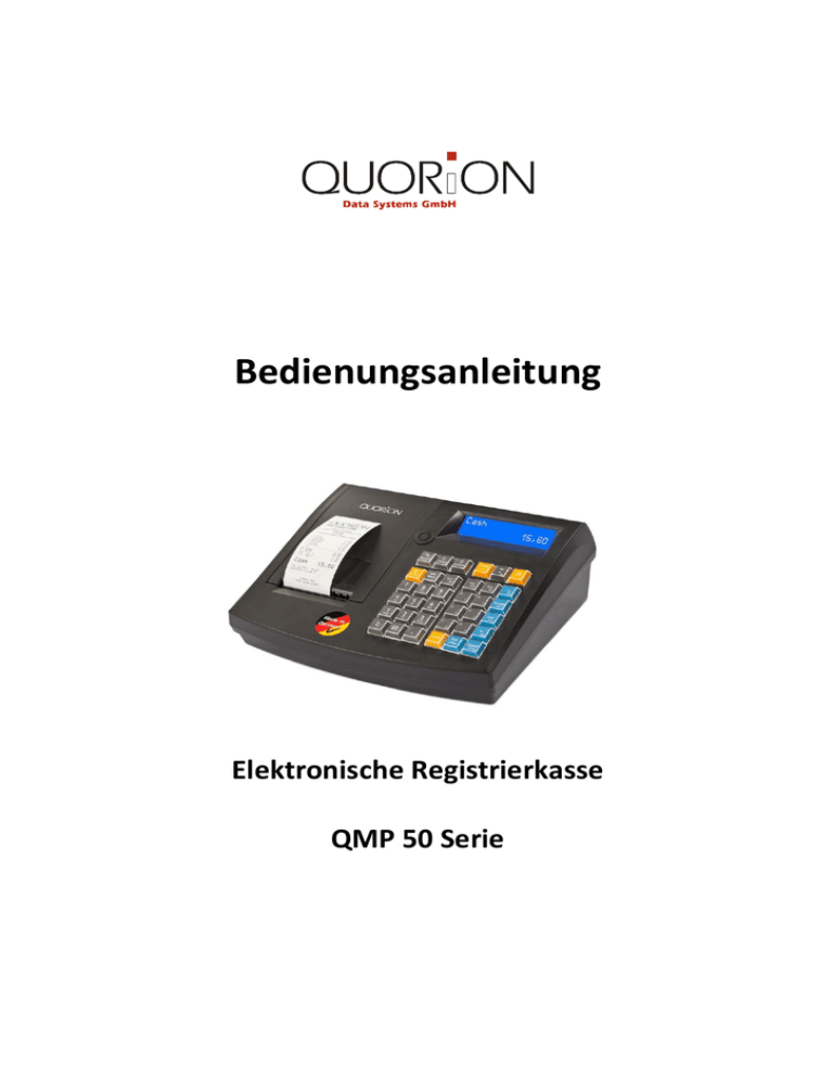 Bedienungsanleitung Elektronische Registrierkasse Qmp 50 Serie Manualzz