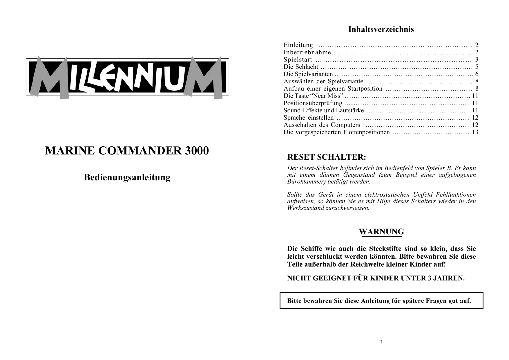 Marine Commander 3000 Bedienungsanleitung Manualzzcom