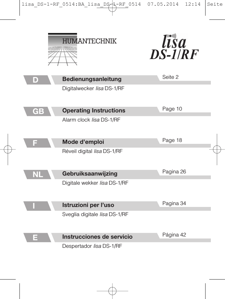 Humantechnik DS-1 Sveglia digitale