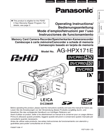 panasonic p2 hd manual