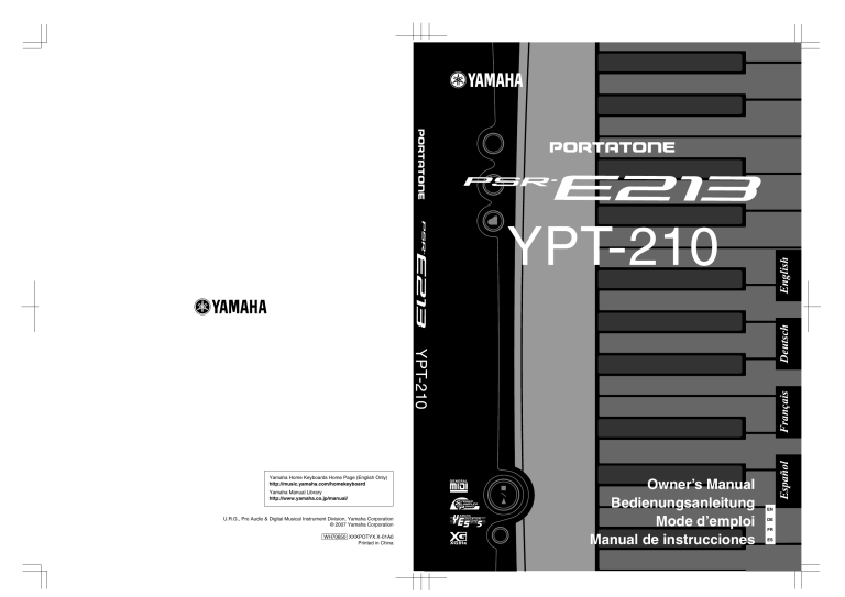 PSR-E213/YPT-210 Owner's Manual | Manualzz