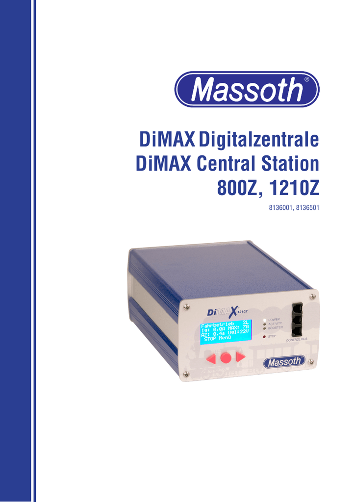 DiMAXDigitalzentrale DiMAX Central Station 800Z, 1210Z Manualzz