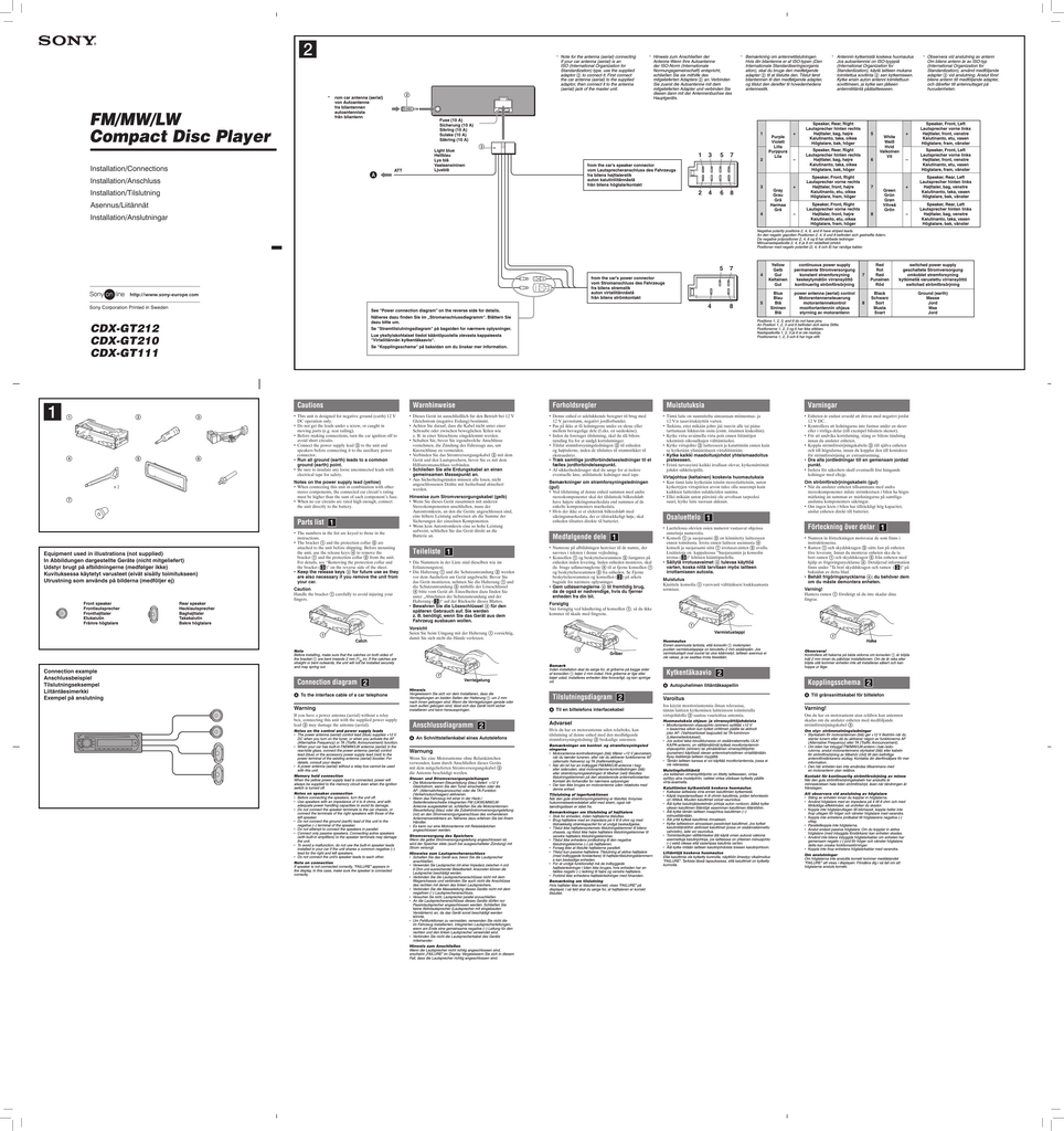 Sony Cdx Gt57up Wiring Diagram - 12