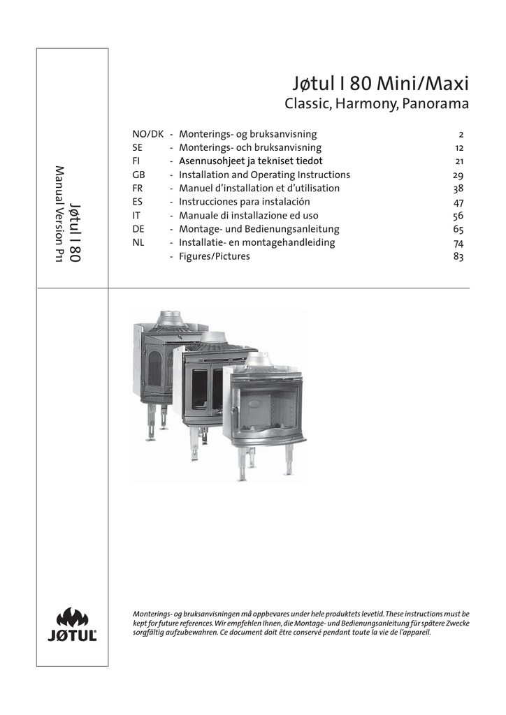Jøtul f3 bruksanvisning