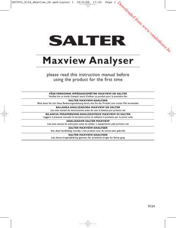Salter Maxview Analyser Instruction manual | Manualzz
