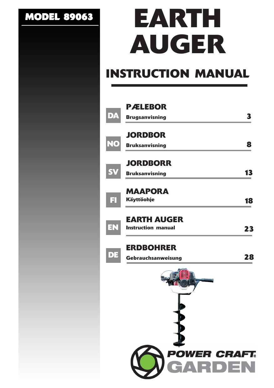 Image of Power Craft 89063 cordless earth auger