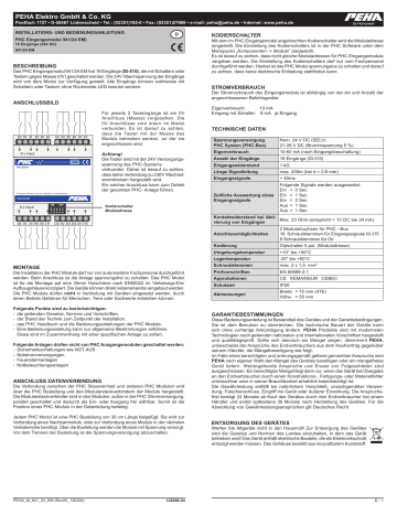 PEHA PHC 940/24 EM Installation and Operating Instruction | Manualzz