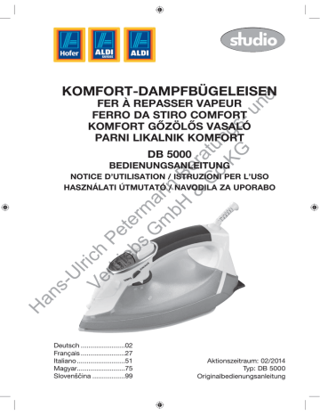 ALDI DB 5000 - 2014 Navodilo za lastnika | Manualzz