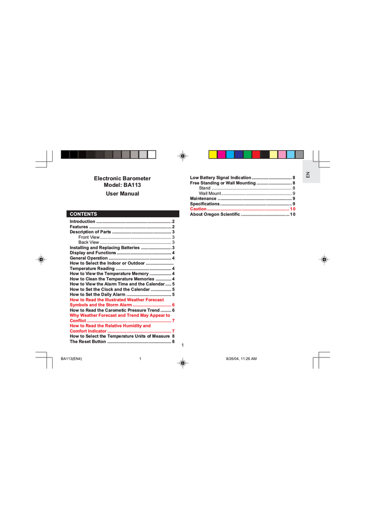 Placering av barometer