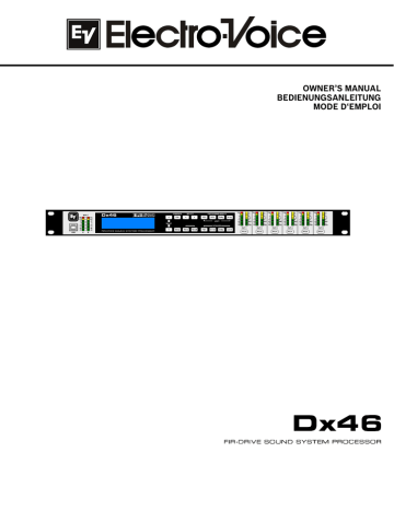 Specifications. Electro-Voice Dx46, FIR-DRIVE DX46 | Manualzz