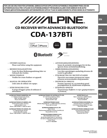 Alpine CDA-137BTI de handleiding | Manualzz