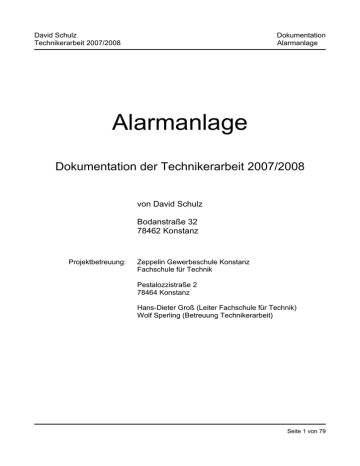 µC gesteuerte Alarmanlage, David Schulz | Manualzz