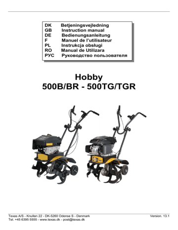 Texas Hobby 500B, Hobby 500BR, Hobby 500 TGR Инструкция по применению | Manualzz