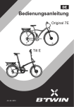Elektrofahrrad Original 7E, Elektrofahrrad Tilt E Bedienungsanleitung