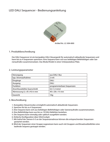 LC-004-800 Bedienungsanleitung DALI Sequencer.indd | Manualzz