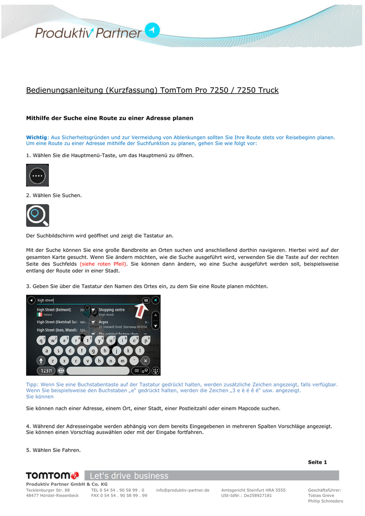 Bedienungsanleitung TOMTOM Pro 7250 Manualzz