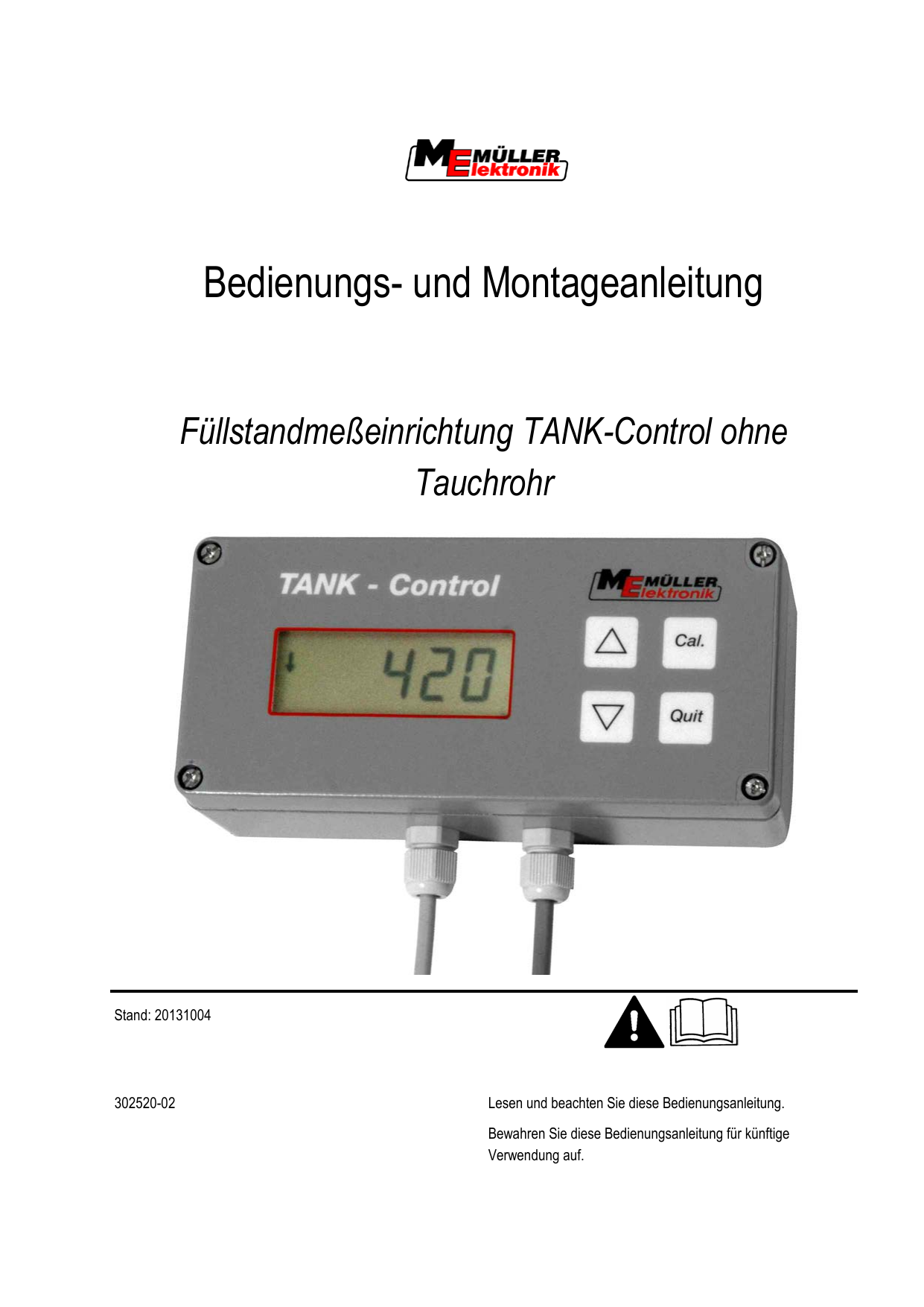 TANK-Control - Müller Elektronik & Co. | Manualzz