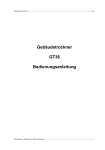 Geb&auml;udetrockner GT 38 Bedienungsanleitung