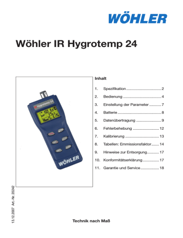Wöhler IR Hygrotemp 24 | Manualzz