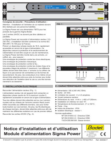 606580E Notice Module d'alimentation Sigma Power | Manualzz