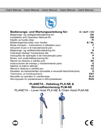 Carrello per paranco manuale - LST-G - PLANETA-Hebetechnik GmbH