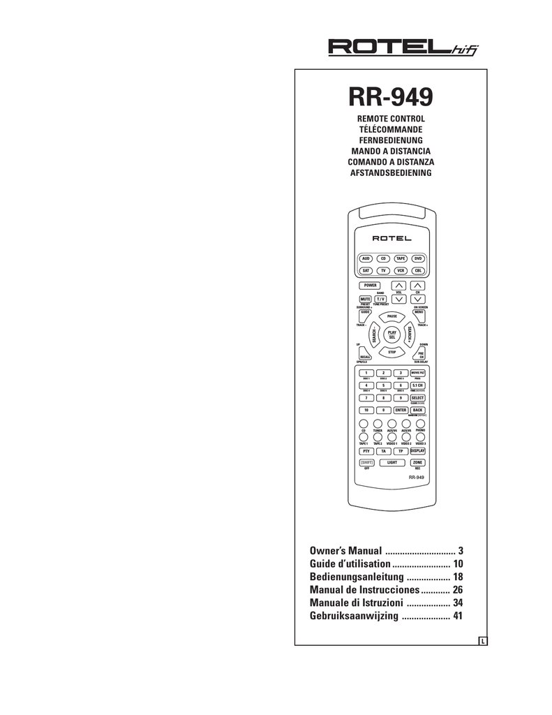 REMOTE CONTROL ORIGINAL HAMA 00011412 FERNBEDIENUNG 3