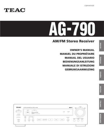 TEAC AG-790, AG 790 De handleiding | Manualzz