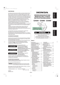 Honda GX630 - Owner's manual | manualzz.com