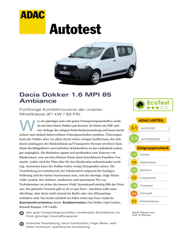 Dacia Dokker 1.6 MPI 85 Ambiance | Manualzz