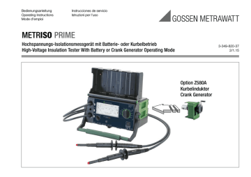 Gossen MetraWatt METRISO PRIME Bedienungsanleitung | Manualzz