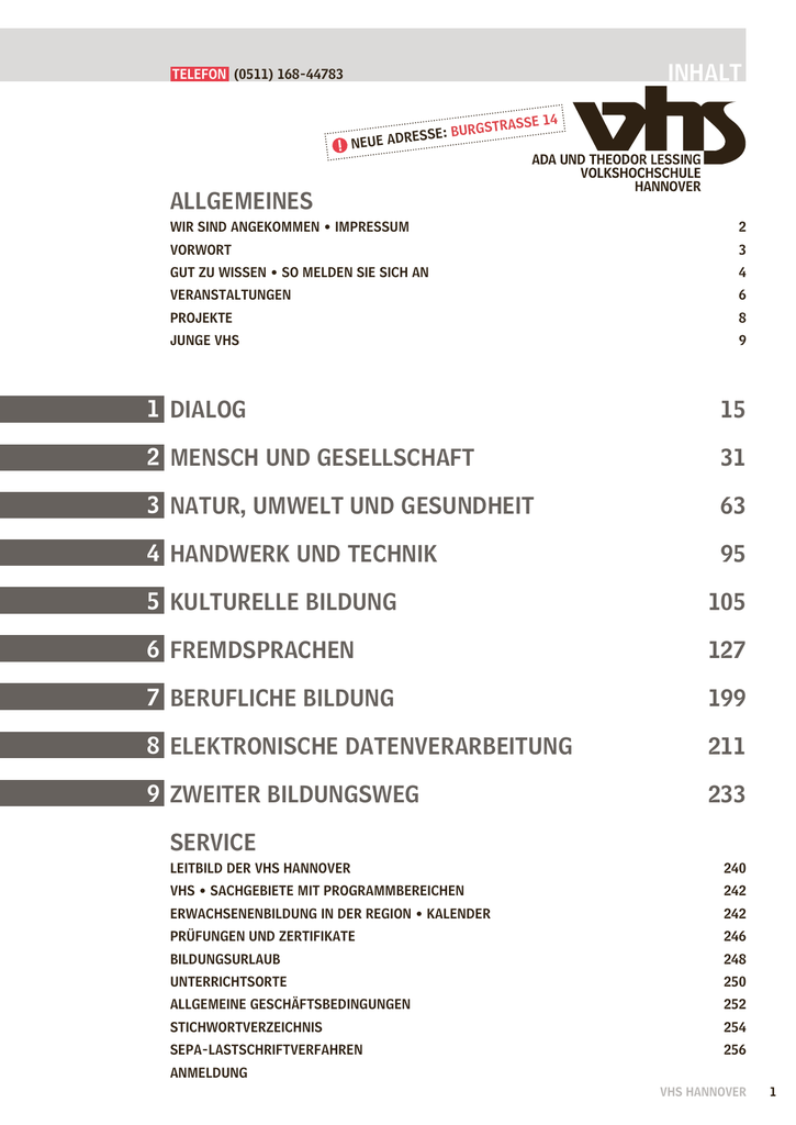 Programm Vhs Hannover Herbst Winter 2015 2016 Manualzz