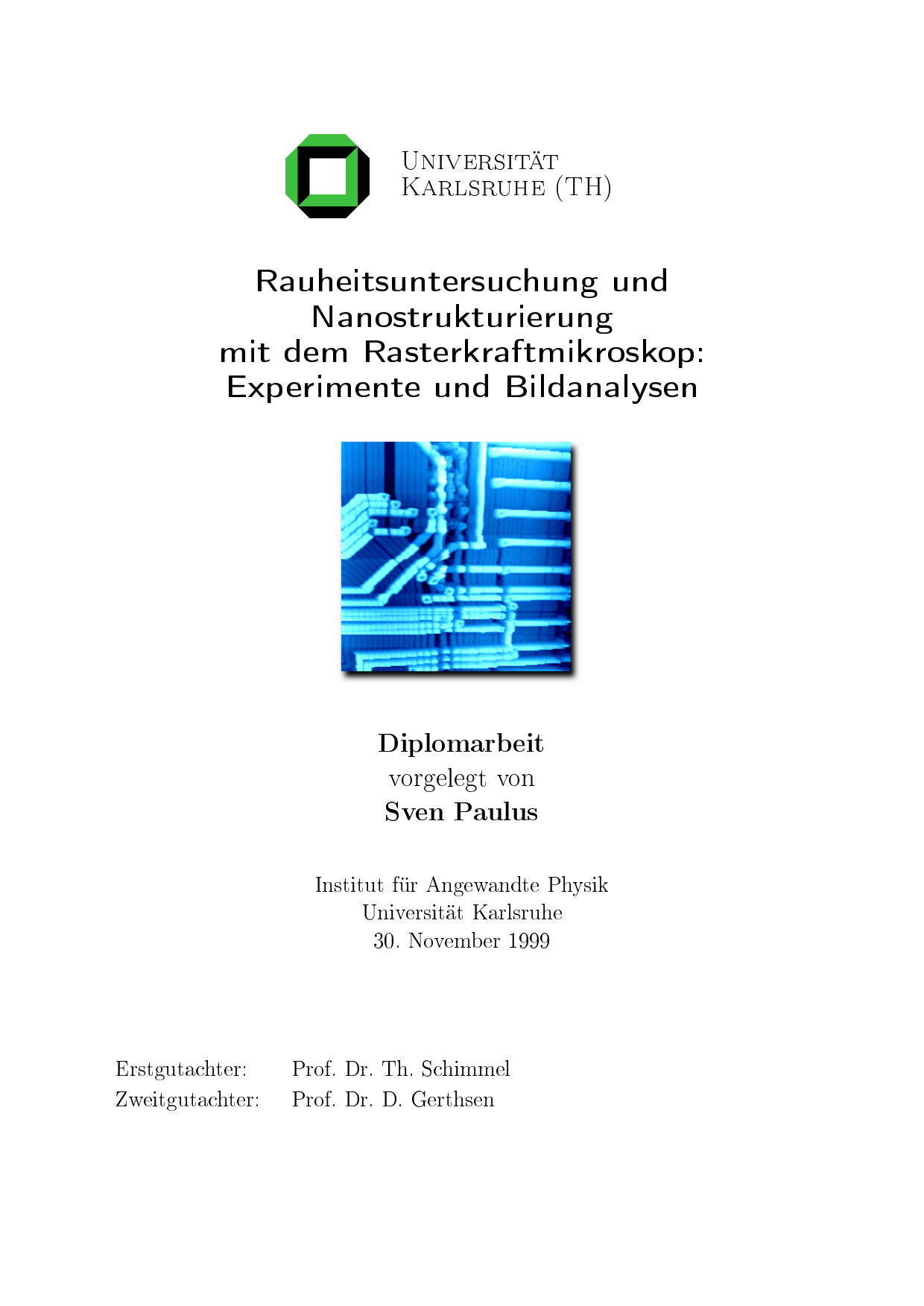 Meine Diplom Arbeit Physik Rauheitsuntersuchung Und Manualzz