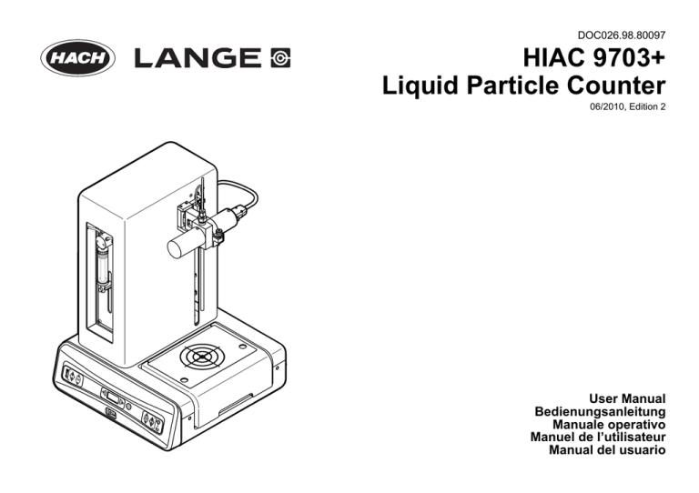 HIAC 9703+ Liquid Particle Counter | Manualzz