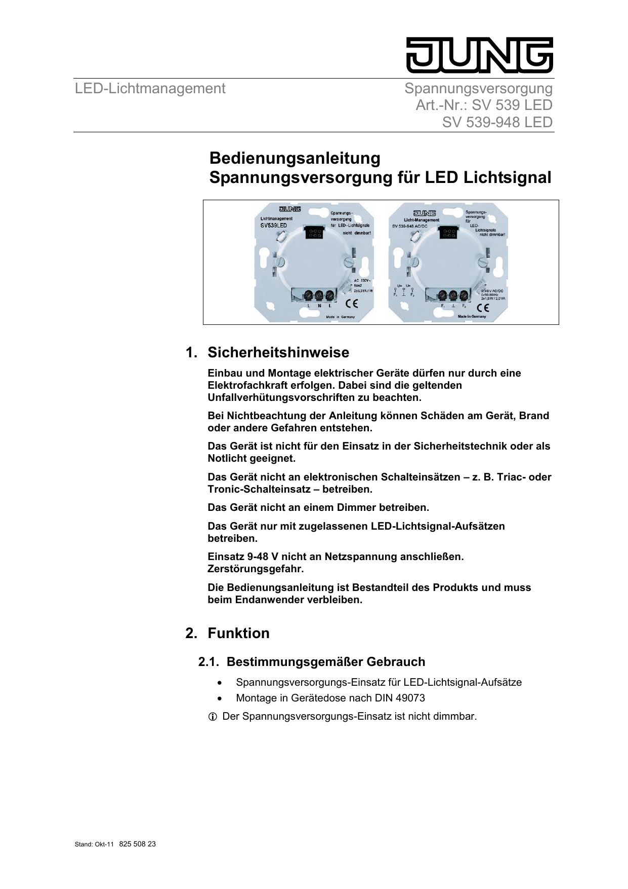 Jung Spannungsversorgung SV 539-948LED