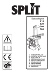 Wood Splitter 610 M/T, 620 M/T, 700 M/T, 900 M/T/PTO User Manual