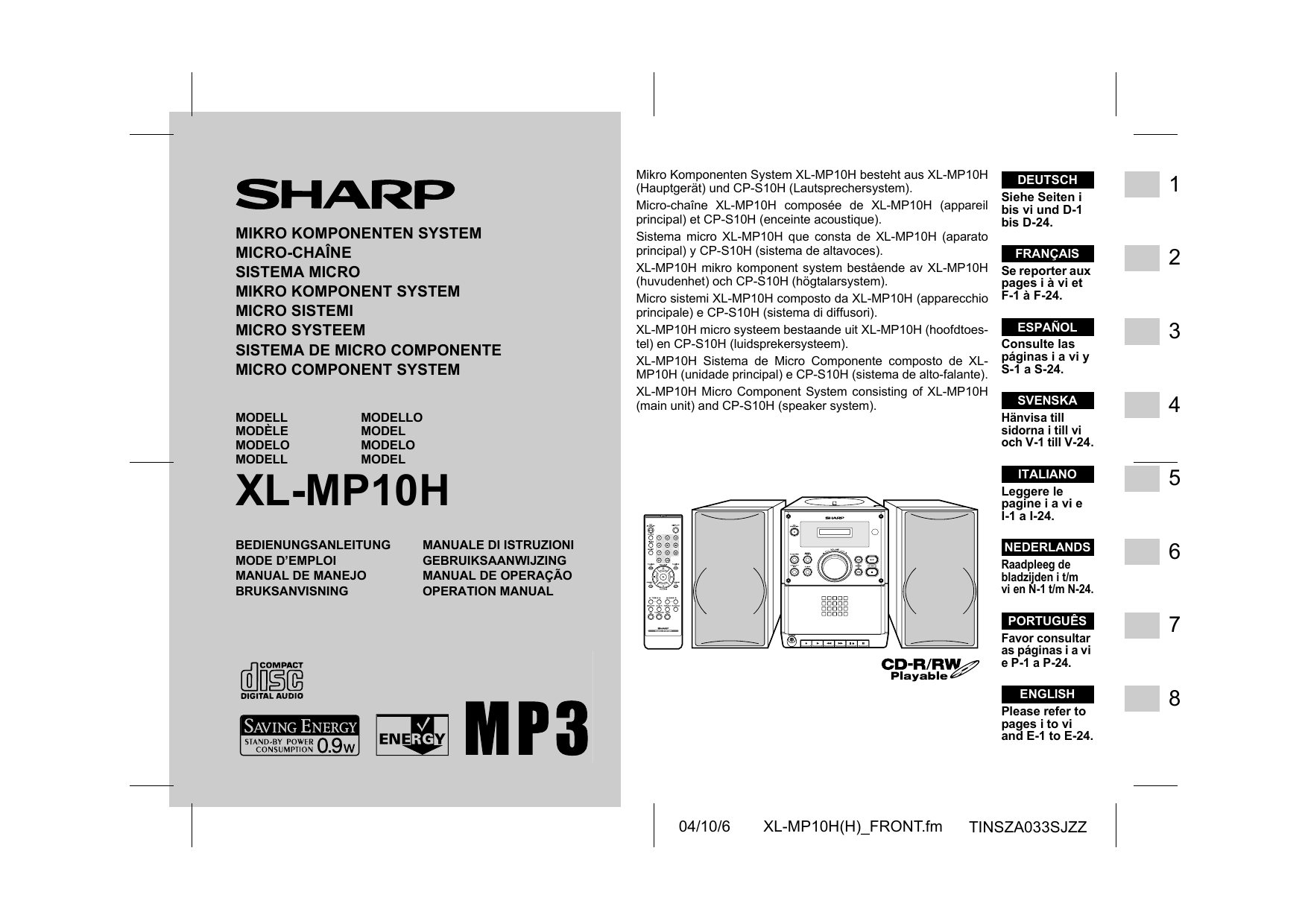 Xl Mp10h Operation Manual Gb Manualzz