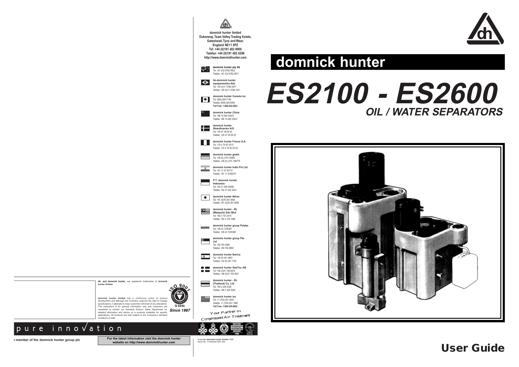Domnick Hunter ES2100 Oil/Water Separator 16bar 