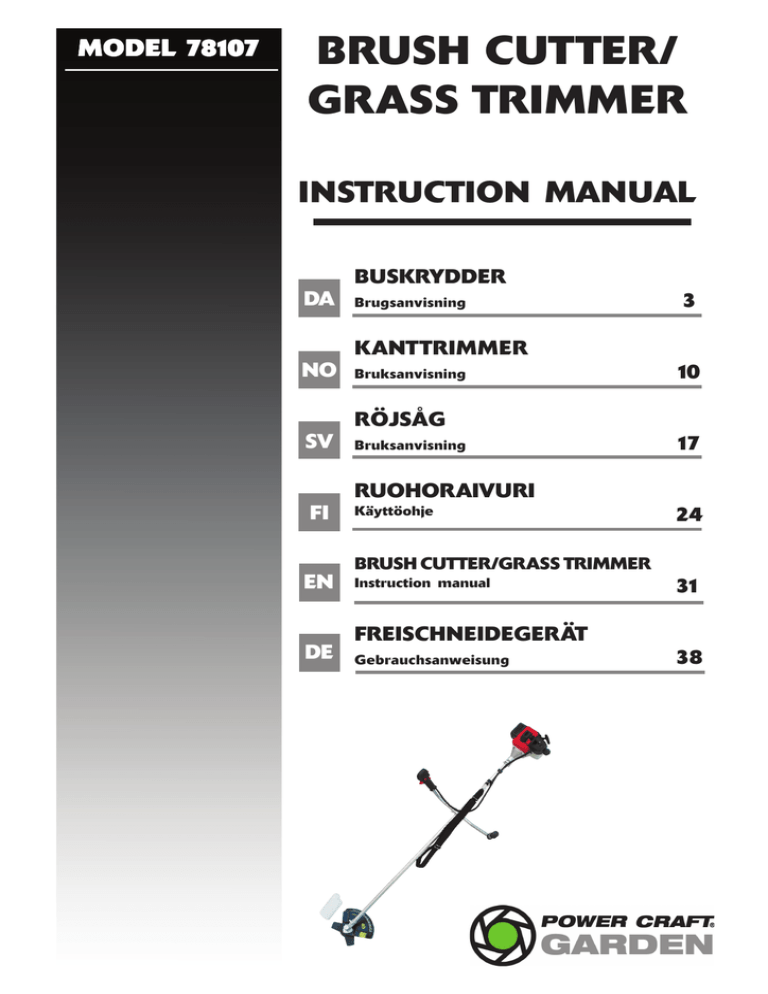 BRUSH CUTTER/ GRASS TRIMMER Manualzz