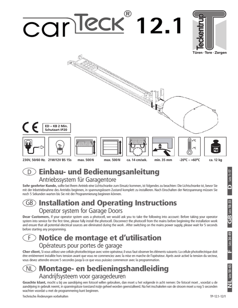 Bedienungsanleitung CarTeck 12.1 | Manualzz