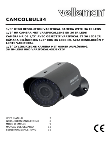 Velleman CAMCOLBUL34 User's Manual | Manualzz