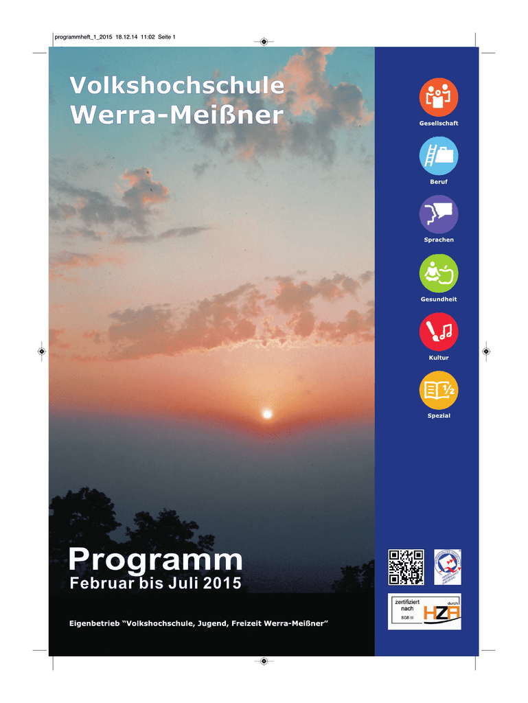 Programmheft Fruhjahr Sommersemester 2015 Vhs Werra Manualzz