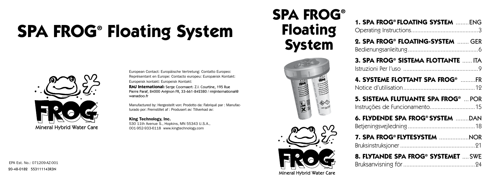 Spa Frog Floating Manual | Manualzz