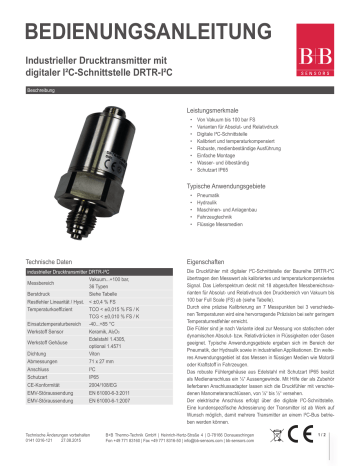 BEDIENUNGSANLEITUNG - B+B Thermo | Manualzz