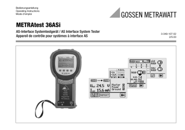 Gossen MetraWatt METRAtest 36ASi Bedienungsanleitung | Manualzz