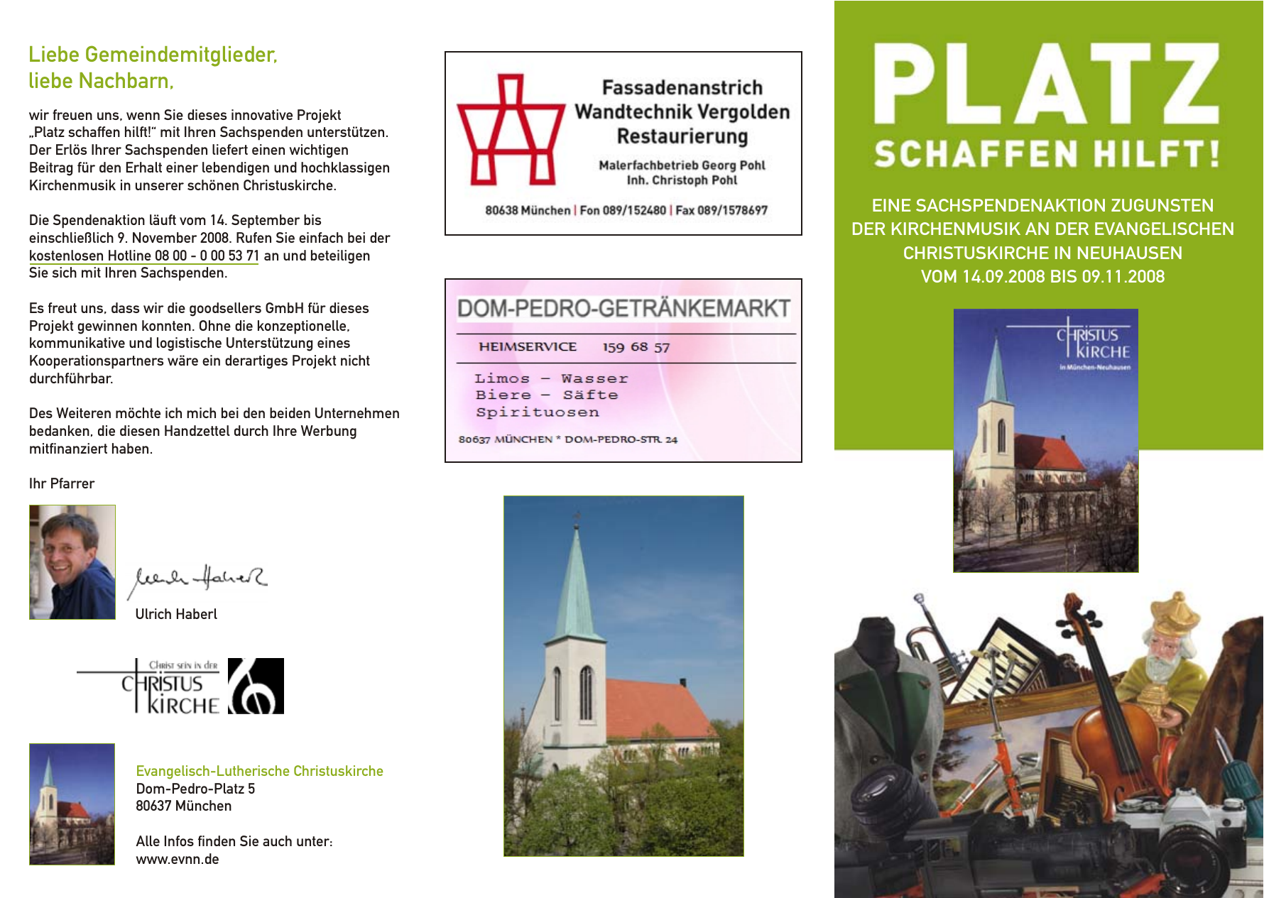 Info Flyer zur Spendenaktion Evangelisch in Neuhausen Orientteppiche Raja