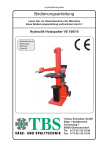 Hydraulik Holzspalter VS 100/10 Bedienungsanleitung